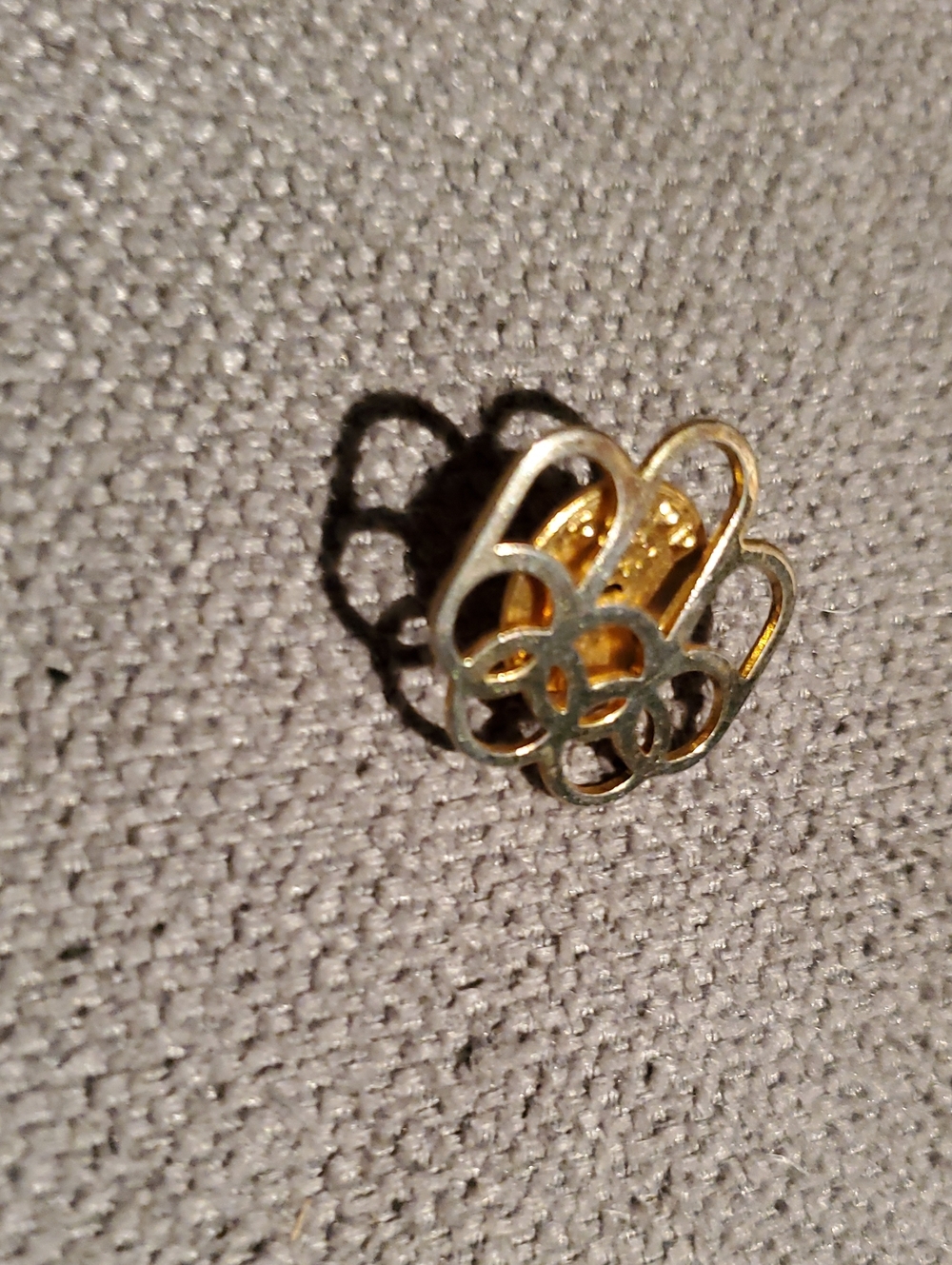 Gold Tone Floral Clip-On Earring - Gold Montreal Olympic 1976